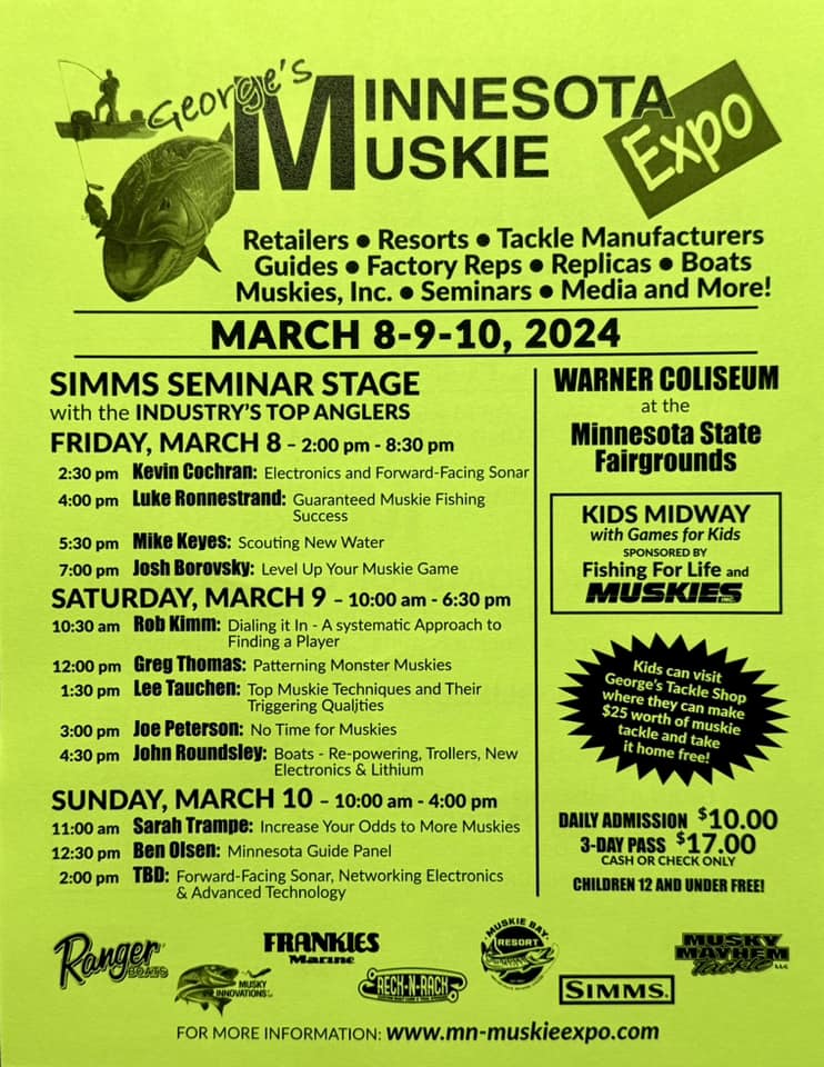 MuskieFIRST  Minnesota Muskie Expo March 8,9 and 10 » General Discussion »  Muskie Fishing