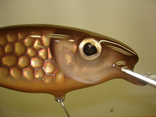 8” Musky Lure With Glass Eyes - Custom With Glitter Finish Redone