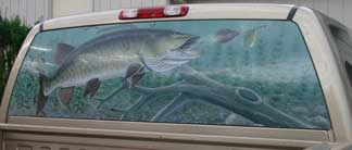 Muskie Fishing 4x4 Truck Decal Muskellunge Lake Canada Boat Sticker for  Ford