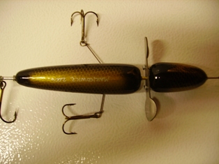 Vintage Crane Bait Striper Musky lure 7” Yellow Black Striped Perch Muskie