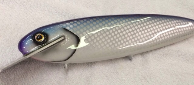 MuskieFIRST  Blue/violet Cisco HeadLock » Basement Baits and Custom Lure  Painting » More Muskie Fishing