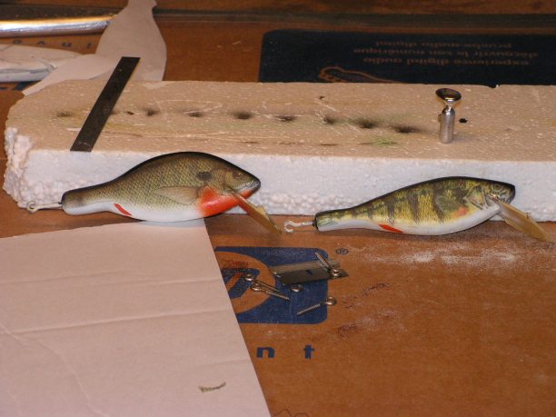 MuskieFIRST  Pictures of baits » Basement Baits and Custom Lure Painting »  More Muskie Fishing