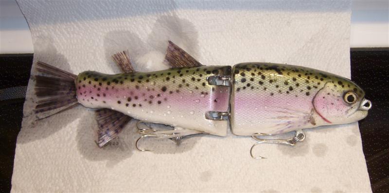 MuskieFIRST  2008 Musky Snax Rainbow Trout Replica Swimbait