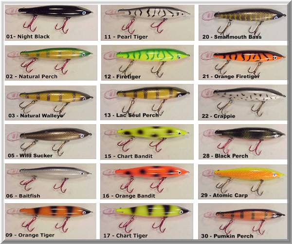 MuskieFIRST  Riverrun Tackle Color Chart? » Lures,Tackle, and Equipment »  Muskie Fishing