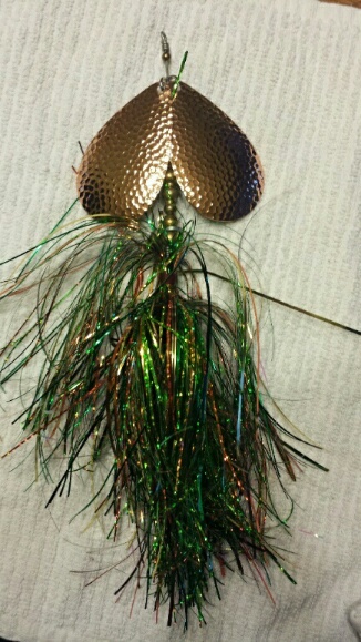 single #8 colorado blade flowage green layered muskie bucktail