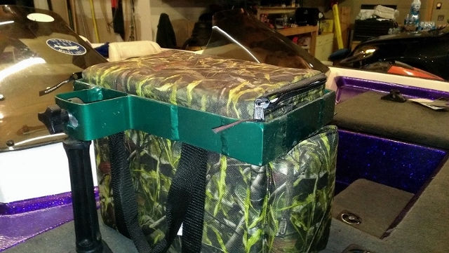 Plastic file crate musky lure box using pvc downspout.