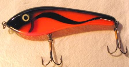 Slammer Jointed Creepin' Tom Topwater Musky Lure in Orange Color